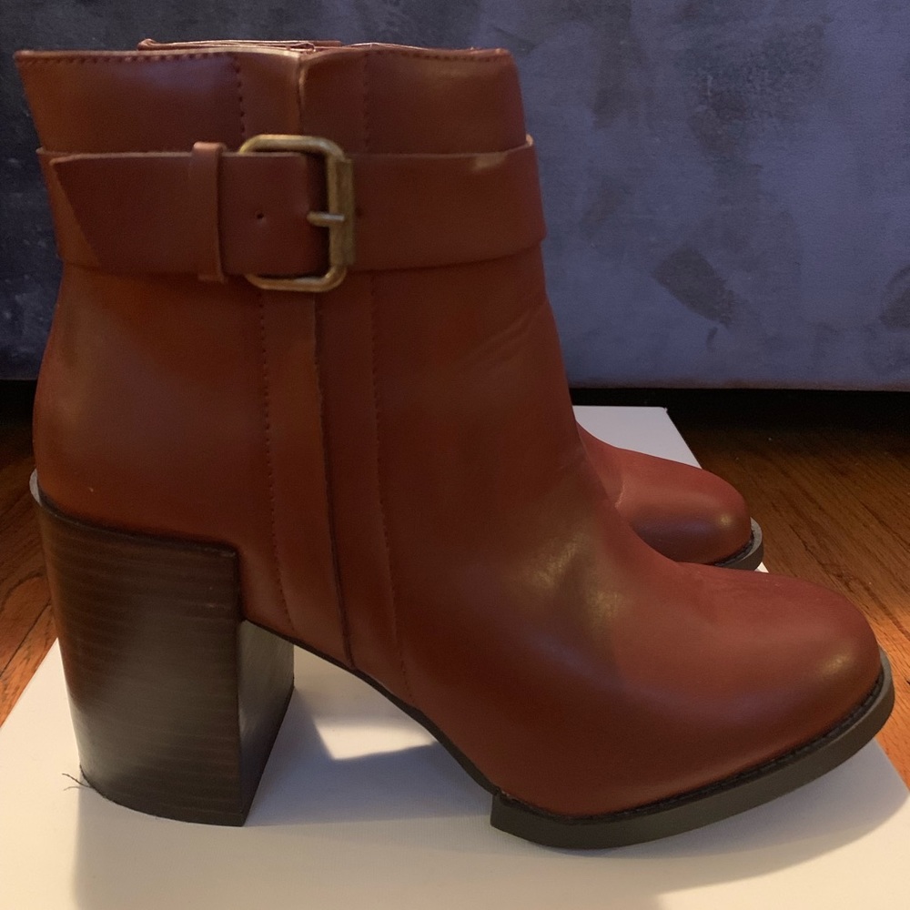 Block Heel Ankle Booties.